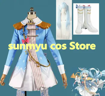 

Free Shipping! 2020 Vocaloid Hatsune Miku Snow Miku Princess Dress Cosplay Costume Performance Halloween Wholesale