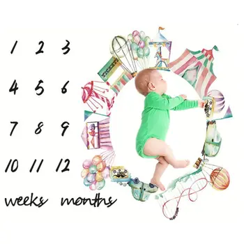 

2019 Newborn Weeks Monthly Milestone Photography Props Blankets Child Baby Infants Growth Photo Background Cloth Blanket