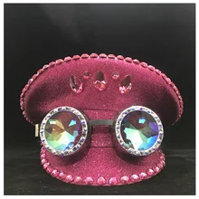 Стимпанк Женская модная розовая полицейская шляпа с металлическими классами для выступлений военная шляпа капитан шляпа Клубная шляпа