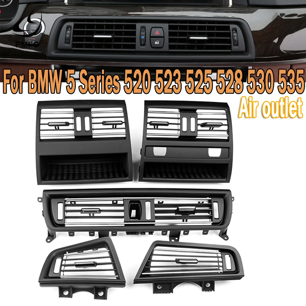 Pmfc Car Front Row Center/Left/Right Side Grille Conditioner A/C Air Vent Wind Outlet Panel Cover For Bmw 5 Series 520 523 528