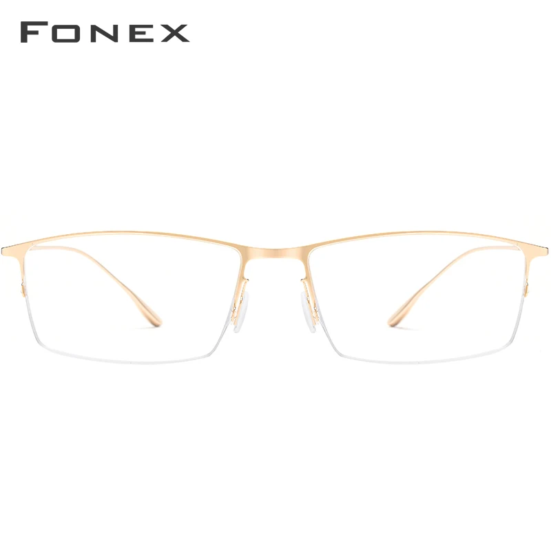 FONEX очки из титанового сплава, мужские ультралегкие квадратные очки для близорукости, оправа по рецепту, оптическая оправа, корейские очки 8101