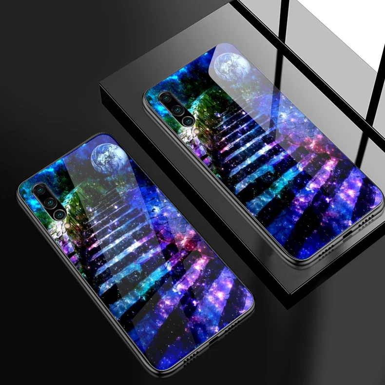 Модный Роскошный чехол для телефона huawei Enjoy 9s из закаленного стекла Mate20 Lite Pro Nova 2 3i 4 P Smart+ P20 P30 Honor Play Shell - Цвет: W351
