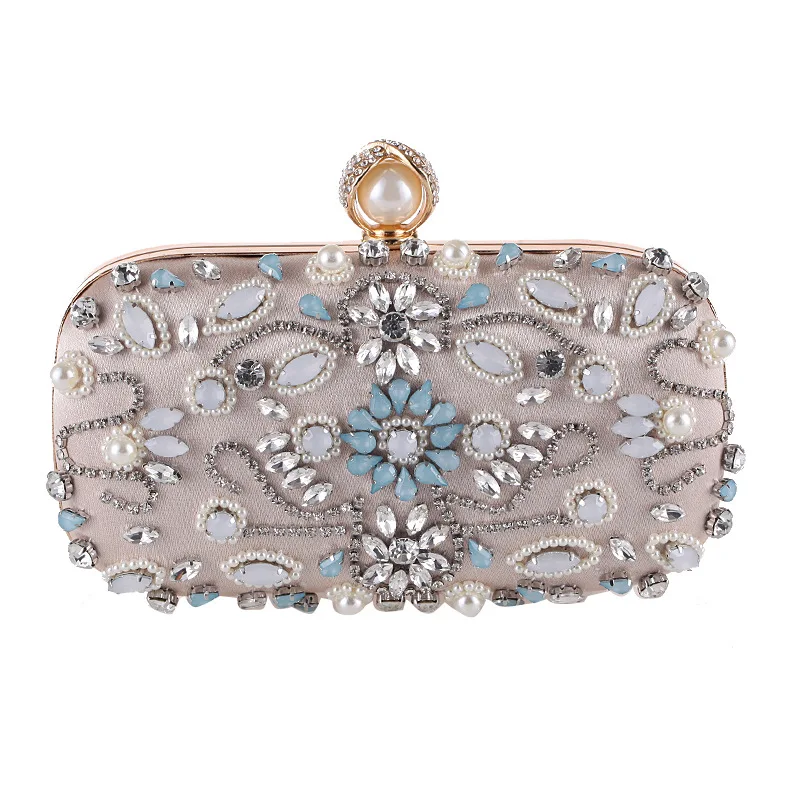Diamond Clutch,Crystal Embellished With Top Clasp Evening Handbag For Wedding Bridal Prom Gift (5)