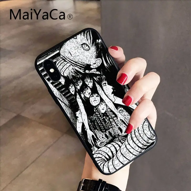 MaiYaCa Junji Ito Tees Horror TPU Мягкий силиконовый чехол для телефона iPhone 8 7 6S Plus X XS MAX 5 5S SE XR 10 Чехол