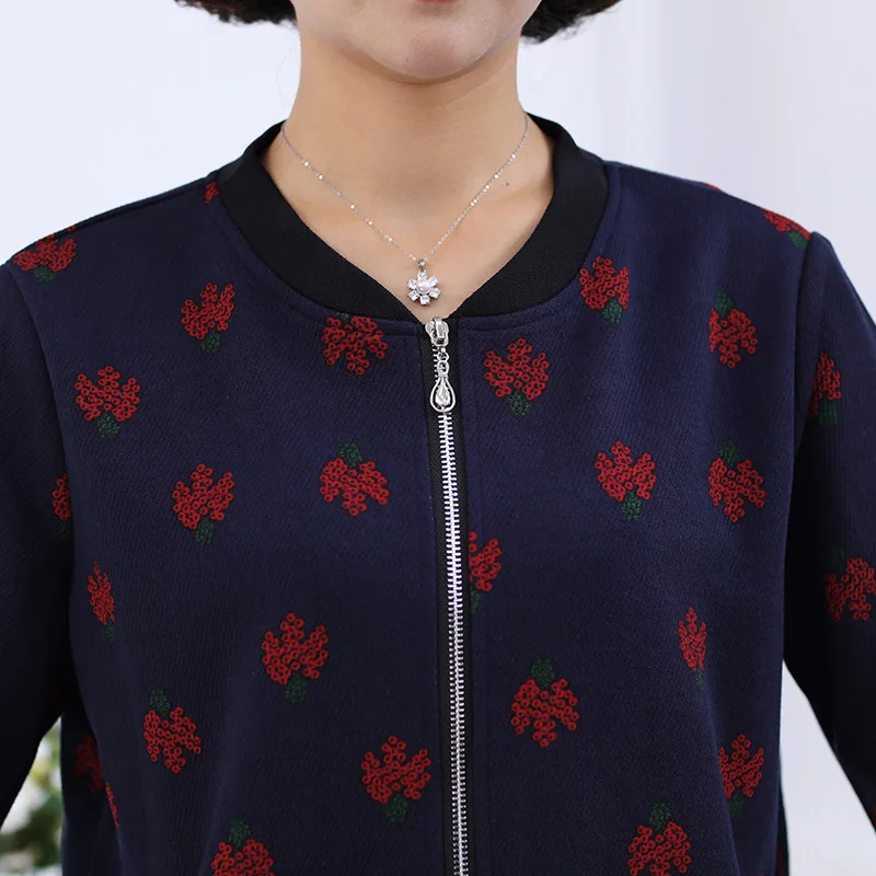 

2019 New Style Middle-aged Women Dress Coat Autumn 40-50-Year-Old Middle-aged WOMEN'S Apparels Casual Sleeve Coat Jacket