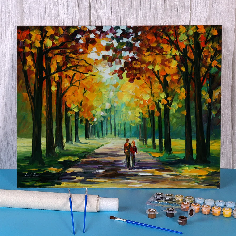 Sunny Autumn DIY Paint By Numbers Package Acrylic Paints 40*50 Paiting