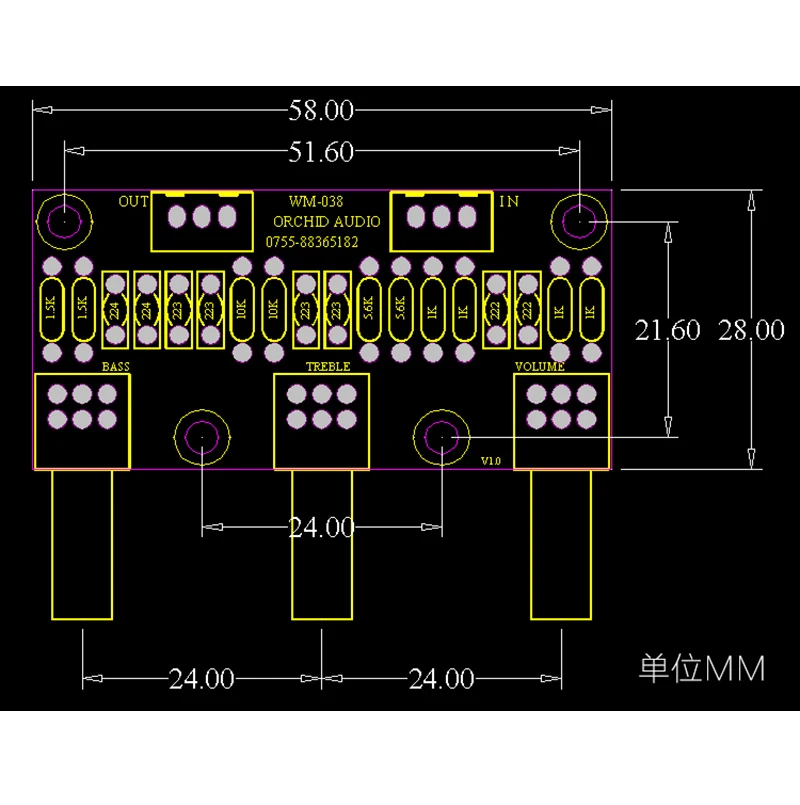 Kit Scheda Preamplificatore Fai Da Te Con Controllo Toni (Bassi/Medi/Alti) - Preamplificatore Audio A Doppia Alimentazione 15V CA Per Amplificatori Di Potenza, Dimensioni Compatte 110x54mm - 3