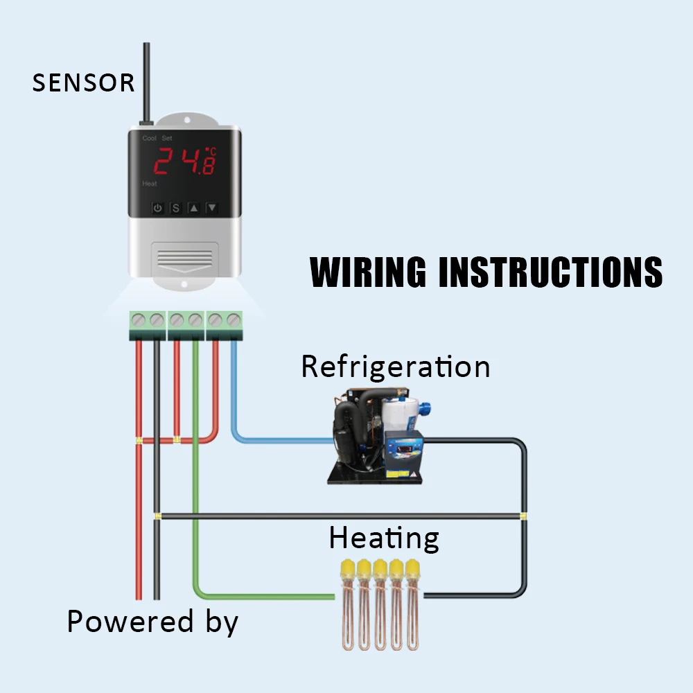 AC110V 220V W3001 XH-W3001 цифровой термостат для контроллер температуры для инкубатора DC 12V 24V терморегулятор тестер температуры