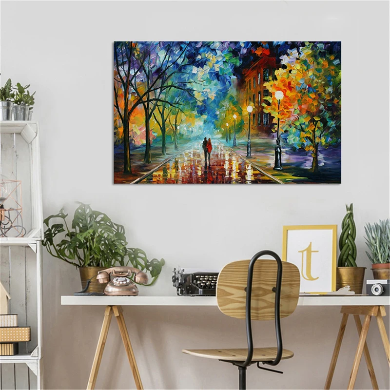 

Abstract People Trees Oil Painting Printed On Canvas Modern Landscape Wall Art Pictures For Living Room Home Decoration