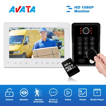 

Video Intercom for the Apartment Night Vision Device 1080P HD Monitor Waterproof Doorbell Support Password RFID Card Unlock