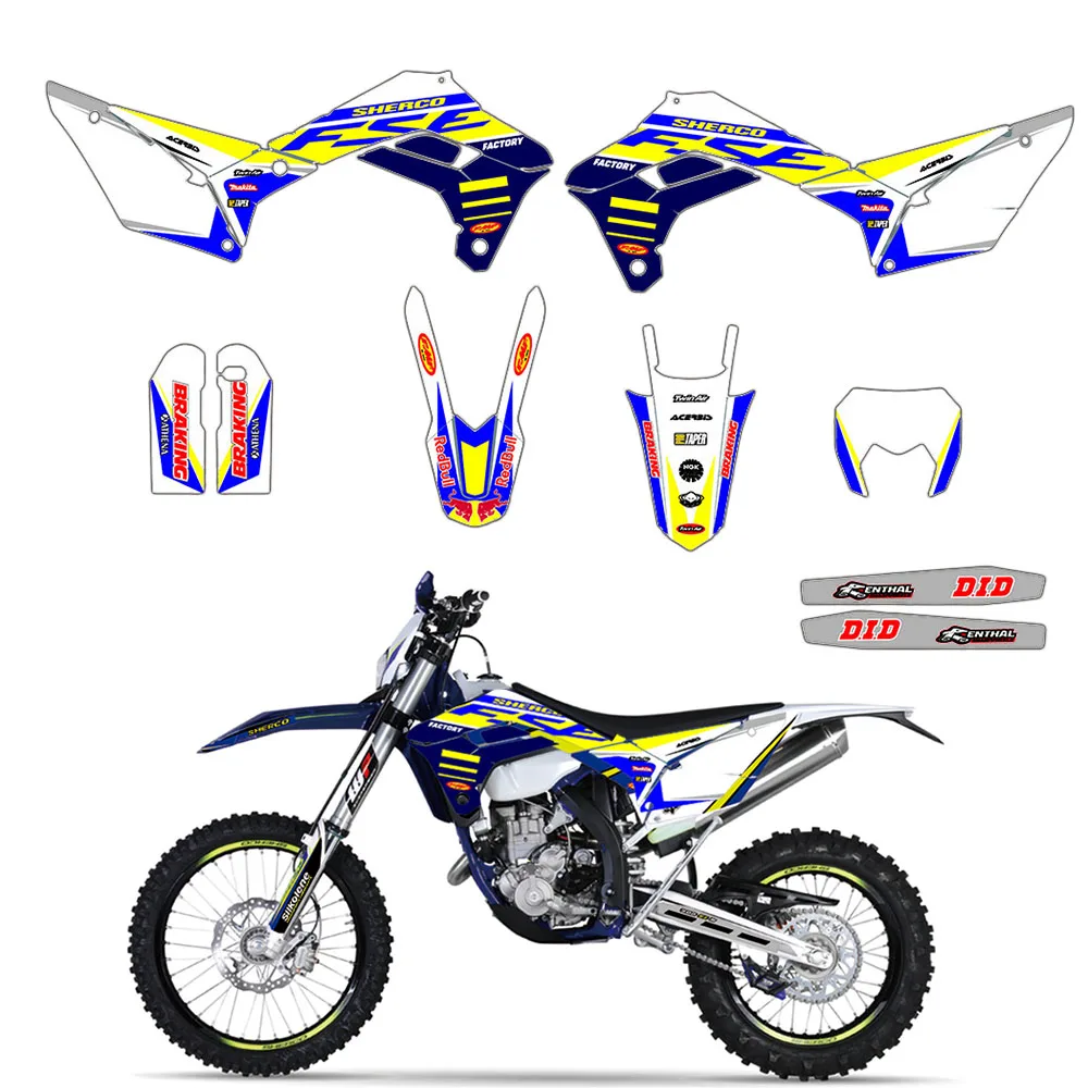 Motorcycle Sticker Graphic Decal Kit Enduro DECO For Sherco SE SEF 125 250 300 450  2017 2018 2019 2020