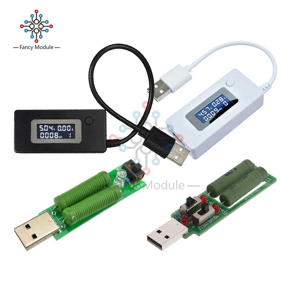 

diymore LCD USB Detector Voltmeter Ammeter Mobile Power Charger Capacity Tester with USB Loader Discharge Load Resistor Module