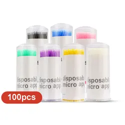 100PCS/Lot Disposable Eyelash Brushes Swab Microbrushes Eyelash Extension Tools Individual Eyelashes Removing Tools Applicators