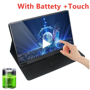 

Portable Monitor HDMI USB Type-C Full HD 15.6 inch 1080 IPS LCD Monitor Built-in Dual Speakers Compatible with Laptop notebook