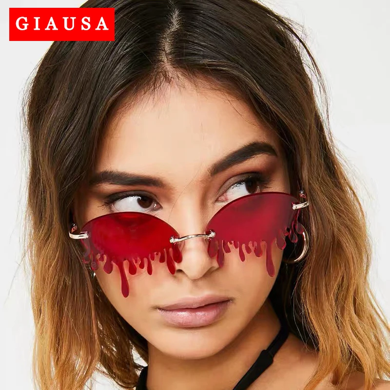 Новинка 2020 модные солнцезащитные очки в форме капли воды женские солнечные без