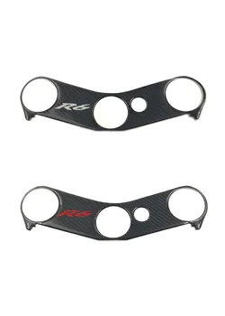 

For Yamaha YZFR6 YZF R6 600 2006 - 2016 Motorcycle Carbon Fiber Decal Sticker Pad Triple Tree Top Clamp Upper Front Protector