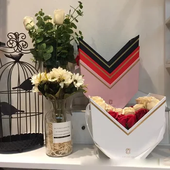 

Portable Flower Box Cardboard Paper Flower Box Rose Box Valentine Flower Shop Gift Party Box Wedding Christmas Decoration