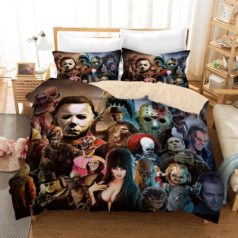 

American Horror Movie 3D Bedding Set Duvet Covers Pillowcases Movie Child's Play Comforter Bedding Sets Bedclothes Bed Linen