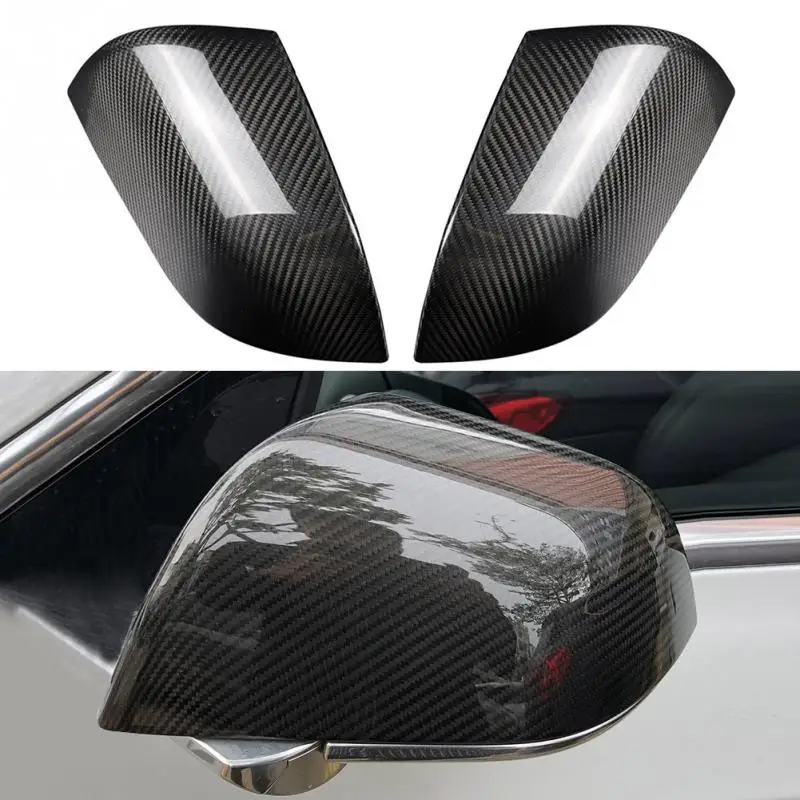 

2pcs Decorative Frame Exterior Auto Car Styling Wear Resistant Carbon Fiber Accessories Side Mirror Cover Cap For Tesla Model 3