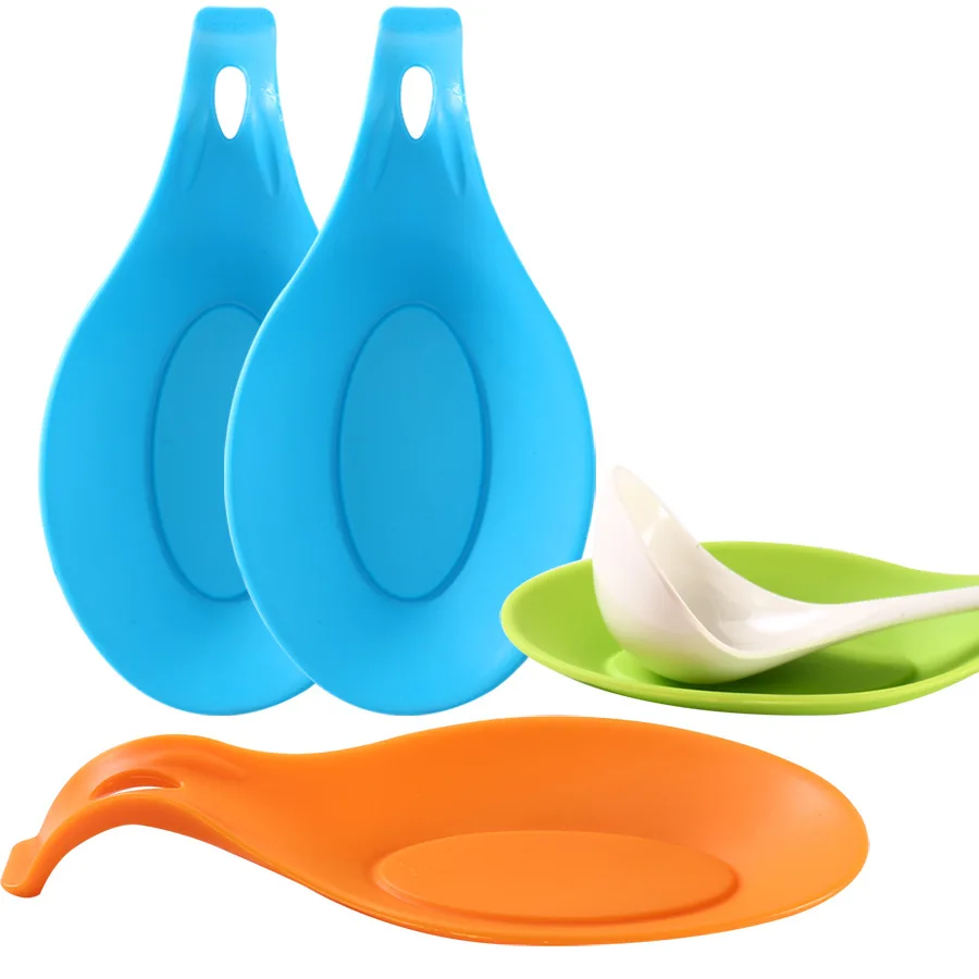 

Food Grade Silicone Spoon Holder Mat Heat Resistant Placemat Spoon Rests Stand Rack Gadget Kitchen Tools Pad Accessories 5Z