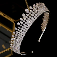 Свадебная тиара, корона, тиара, свадебная корона, высококачественные украшения, удлиненные за ухом