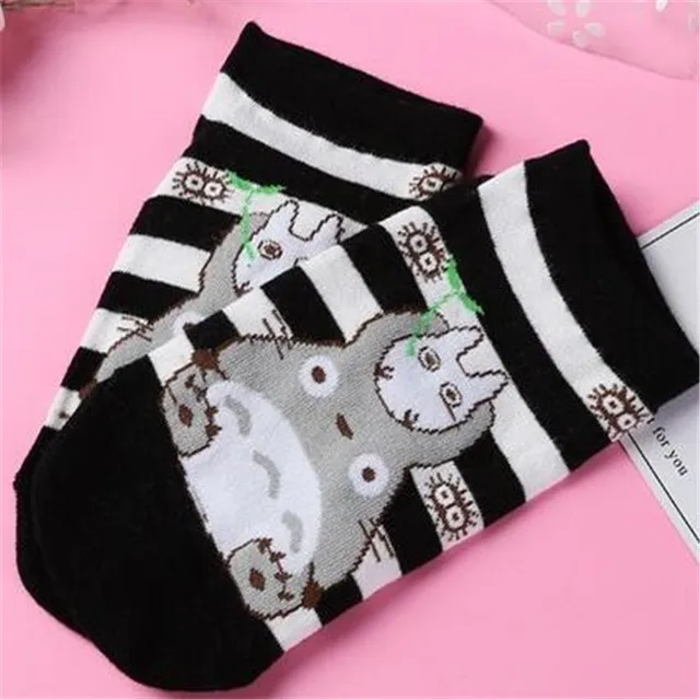 Totoro Sock No face Man Socks Anime Hayao Miyazaki Cartoon Figures Printed Korean Socken Creative Fairydust Cotton Sock 017 new black