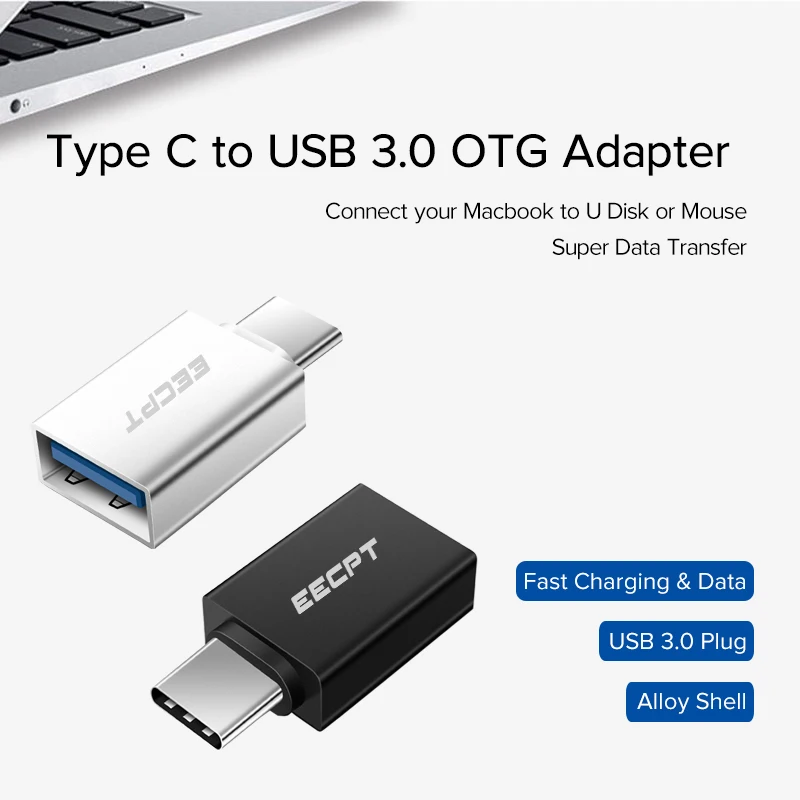 OTG переходник USB тип C для Macbook Samsung S10 S9 Huawei Mate 20 P20|Кабели мобильных телефонов| |