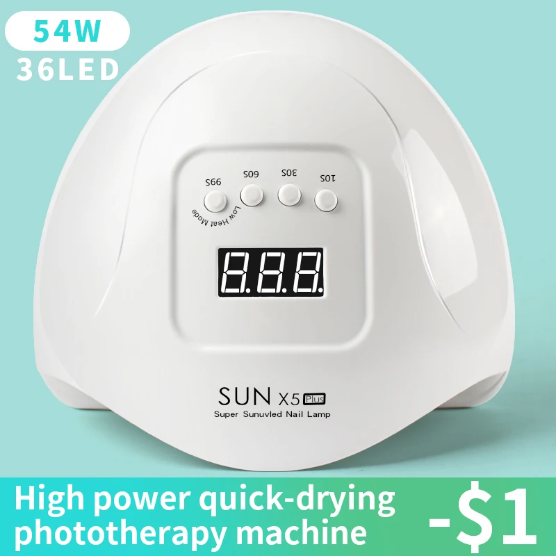 Lidan 54 Вт SUN 5X Plus УФ светодиодный светильник для ногтей, Сушилка для ногтей, мощное обновление, маникюрный гель-светильник, сушильные лампы для всех видов гель-лака