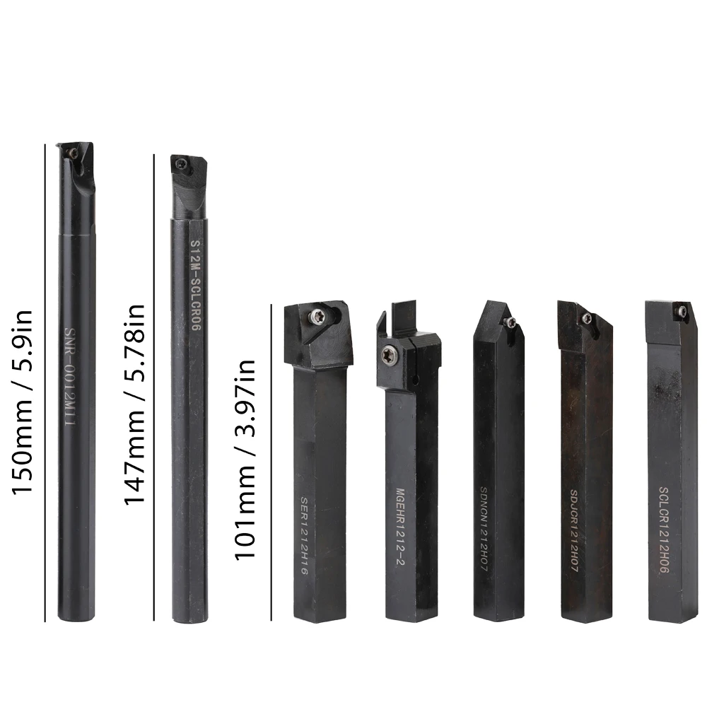 

Hot New 12mm Multifunctional Shank Lathe Turning Tool Holder Boring Bar With Solid Carbide Insert Wrench