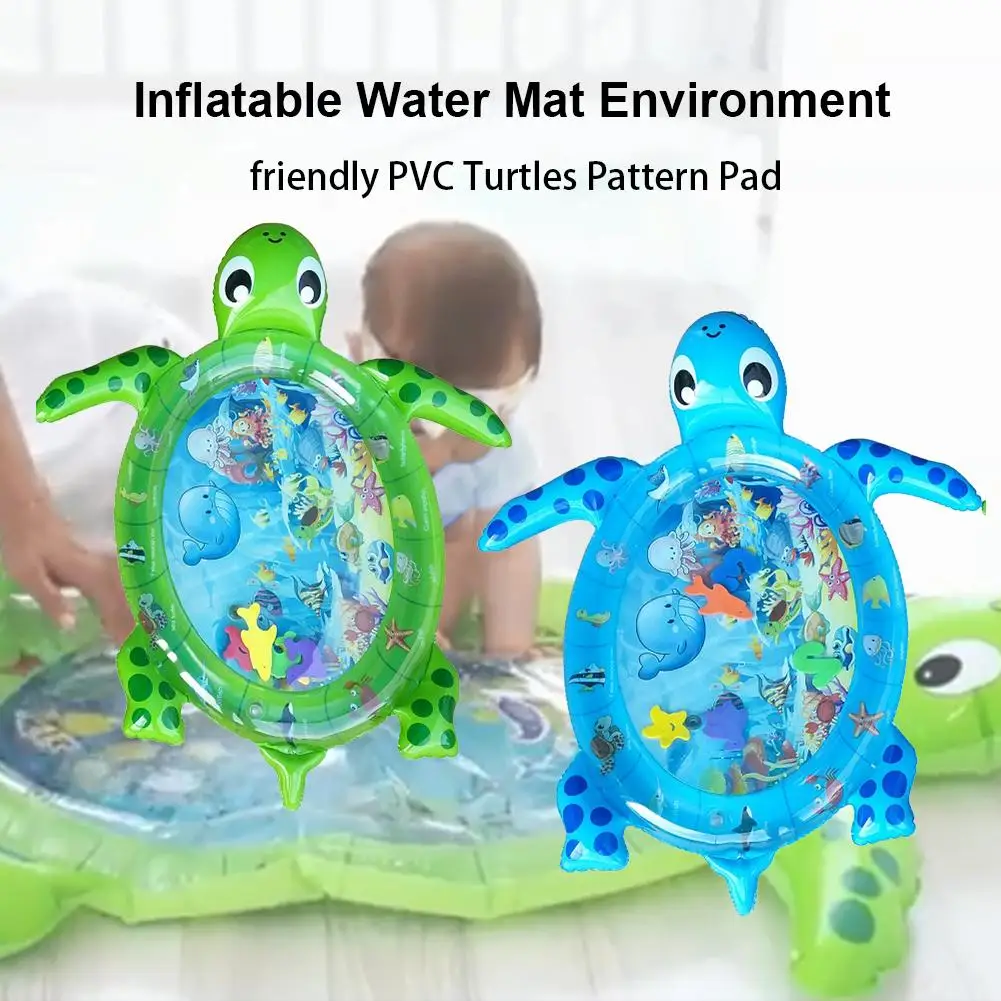 Baby Kids Water Play Mat Toys Inflatable Patted Pad Baby Water Cushion Environment Friendly PVC Turtles Pattern Pad