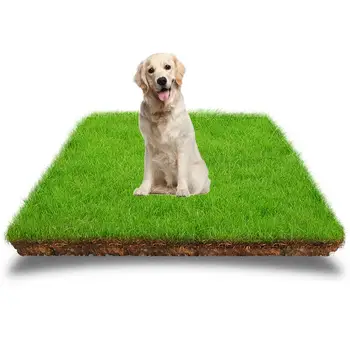 

Lawn Decoration 1.2X0.8M Dog Print Strawberry/Leopard Pet Lawn Mat PP Spring Grass Grid 3 Cm House Doggy Soft Cushion