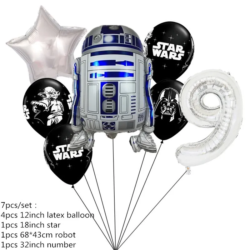 Star Wars Theme Birthday Tableware Set Tablecloth Napkins Birthday Party Table Cover Flags Plates Cups Decora Boys Kids Favors 