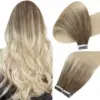 Silky Straight Hair 100% Real Human Hair Invisible Black Seamless Tape in Human Hair Extensions