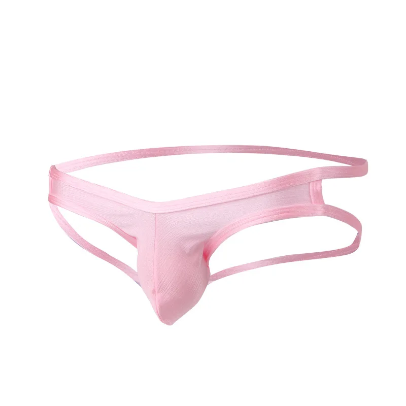 Fashion Man Ice Silk Nylon Thongs Men Sexy Funny Backless Underpants