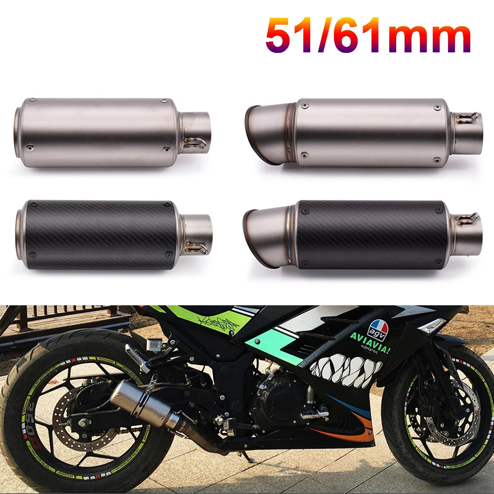 51mm 60mm Motorcycle pipe exhaust with DB killer Exhaust Pipe Muffler For Kawasaki KX 125 250 450 F 100 KLX 125 250 KDX 125 250