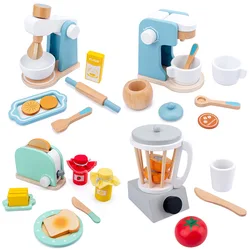 Cuisine en bois 2022, jouet de Simulation, Machine à café en bois, grille pain, mélangeur d'aliments, apprentissage précoce pour bébé 