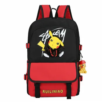 

Anime Pokemon Pikachu Capacity Backpack USB Charging School bag For Teenager Student Bookbag Men&Women Travel Laptop Mochila