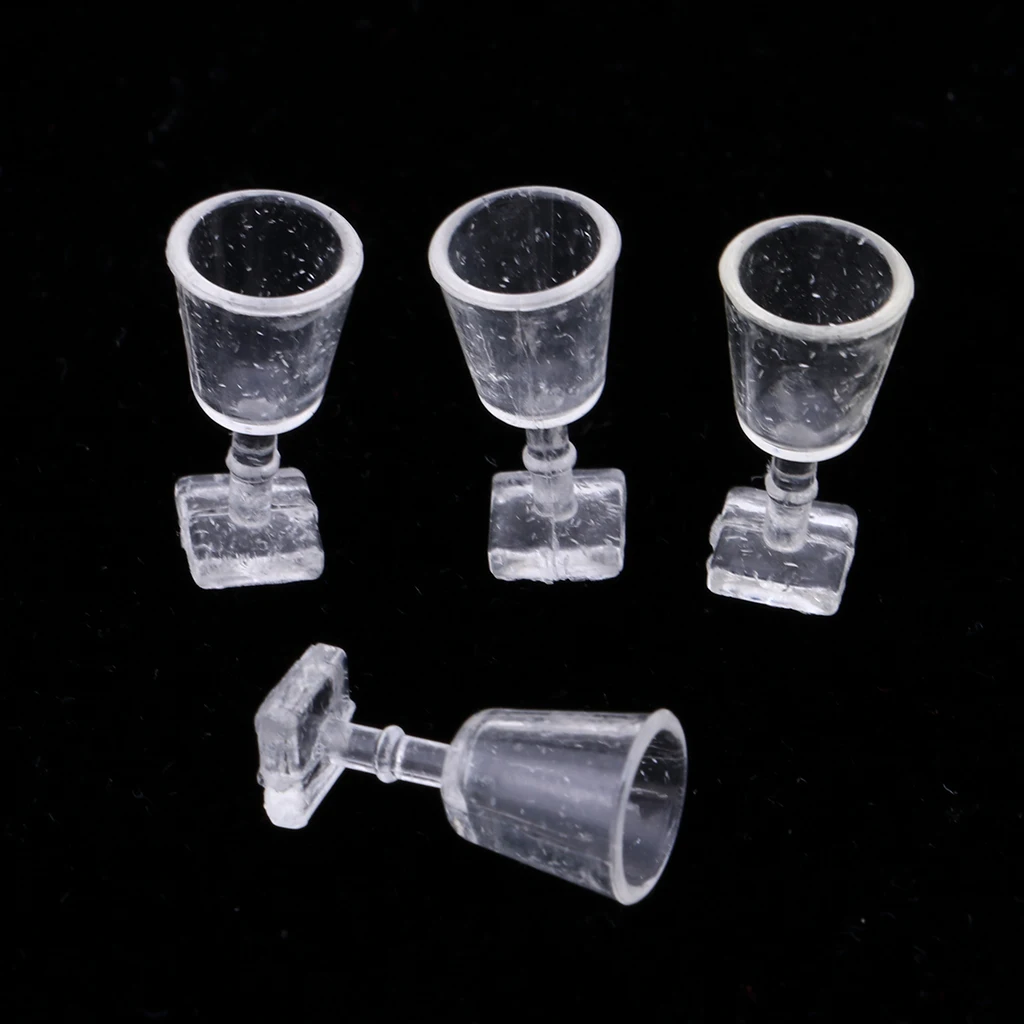 Modern Bar Pub Accessory Wine Cup Rack Holder Goblet Kits For 1:12 Scale Dollhouse Dining Room Ornament Golden
