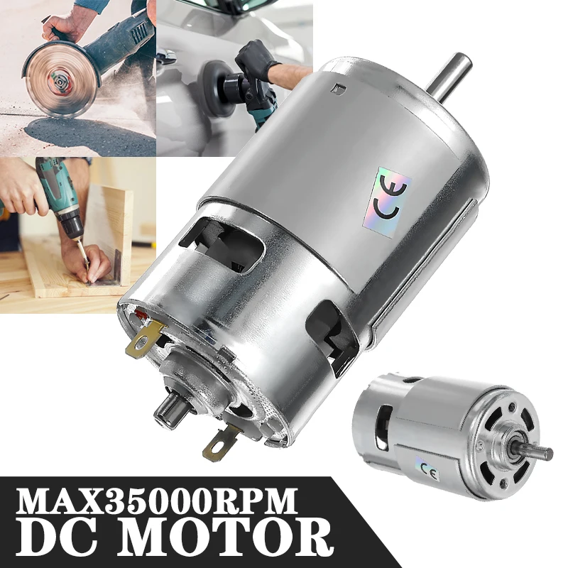 775 DC Motor Max 35000 RPM 12V-24V Ball Bearing Large Torque High Power Low Noise Gear Electronic Component | Обустройство дома