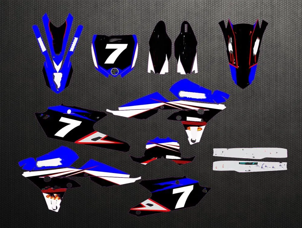 

Motorcycle Graphics Background Full Sticker Customizable Number Name Decals For Yamaha YZF250 YZF 250FX YZF 250 FX 2014 - 2018