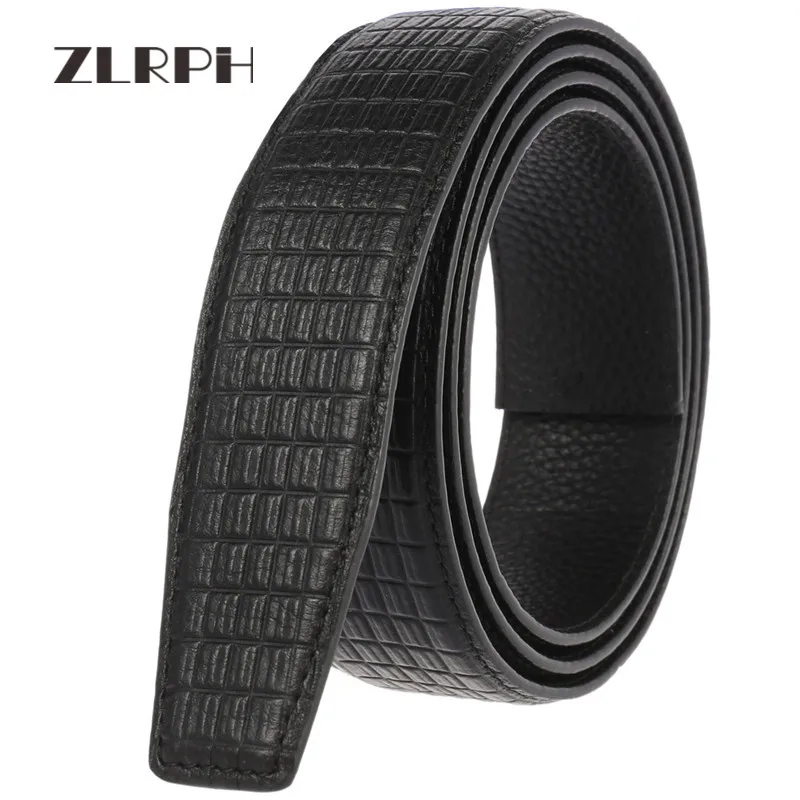 

ZLRPH Fashion Automatic Buckle Belts Mens Black Leather Belt Men's Buckle Free Waist Strap Belts for Jeans Pants 3.5cm Width