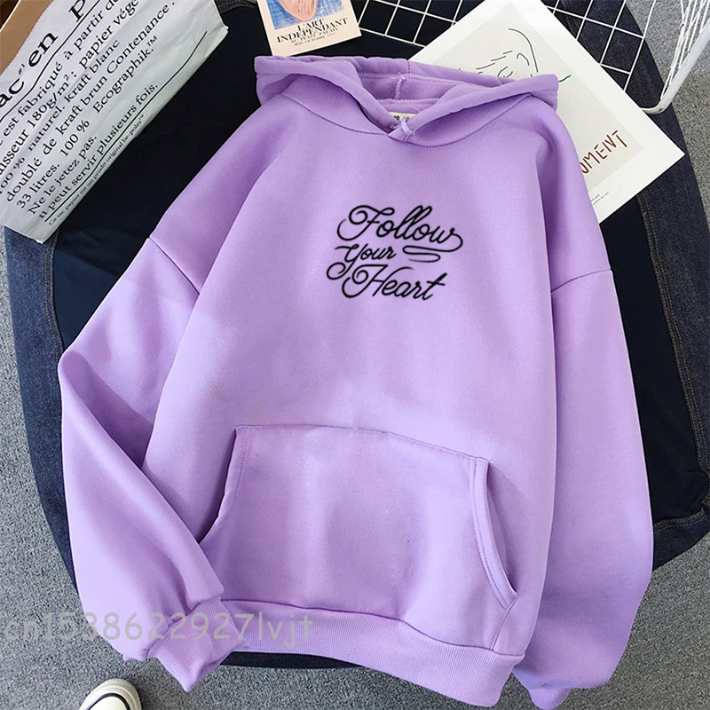 Sudadera con estampado de letras para Mujer, jersey de moda Harajuku, ropa calle, sudaderas de talla grande púrpura para chica, 2021|Sudaderas con capucha y - AliExpress