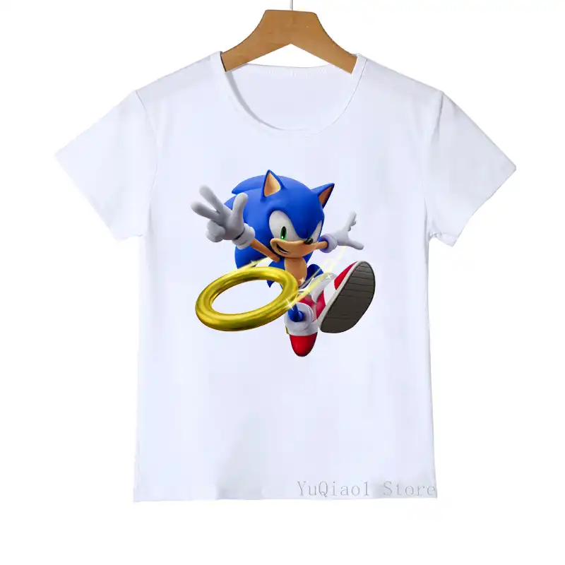 Sonic the Hedgehog Game Cartoon DIY Kids Teens T-Shirt Casual Short Sleeve Tops