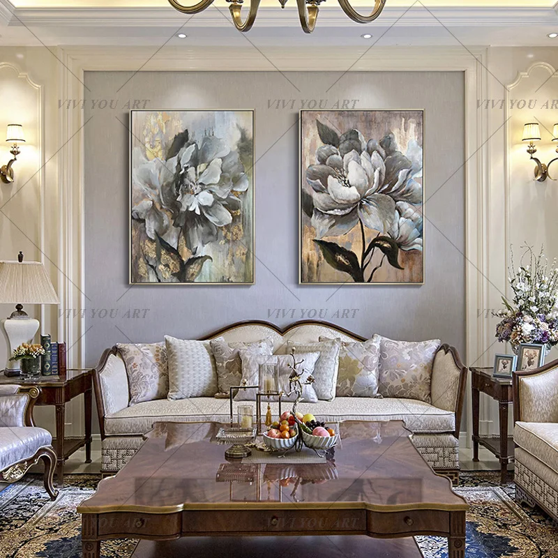 Новинка 100% ручная роспись абстрактные цветы искусство масляной живописи на