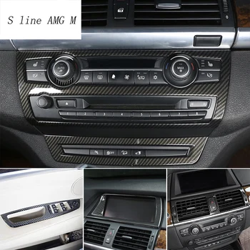 

Carbon Fiber For BMW E70 E71 E72 X5 X6 SAV Interior Air Conditioning AC CD Panel Navigation Cover Trim Stickers Auto Accessories