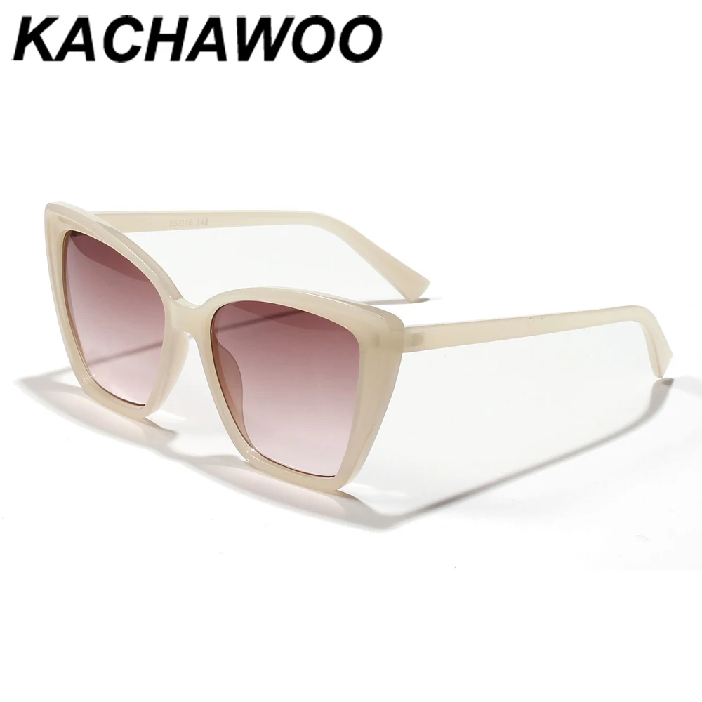 Женские Черепаховые ретро-очки Kachawoo бежевые солнцезащитные очки кошачий глаз в