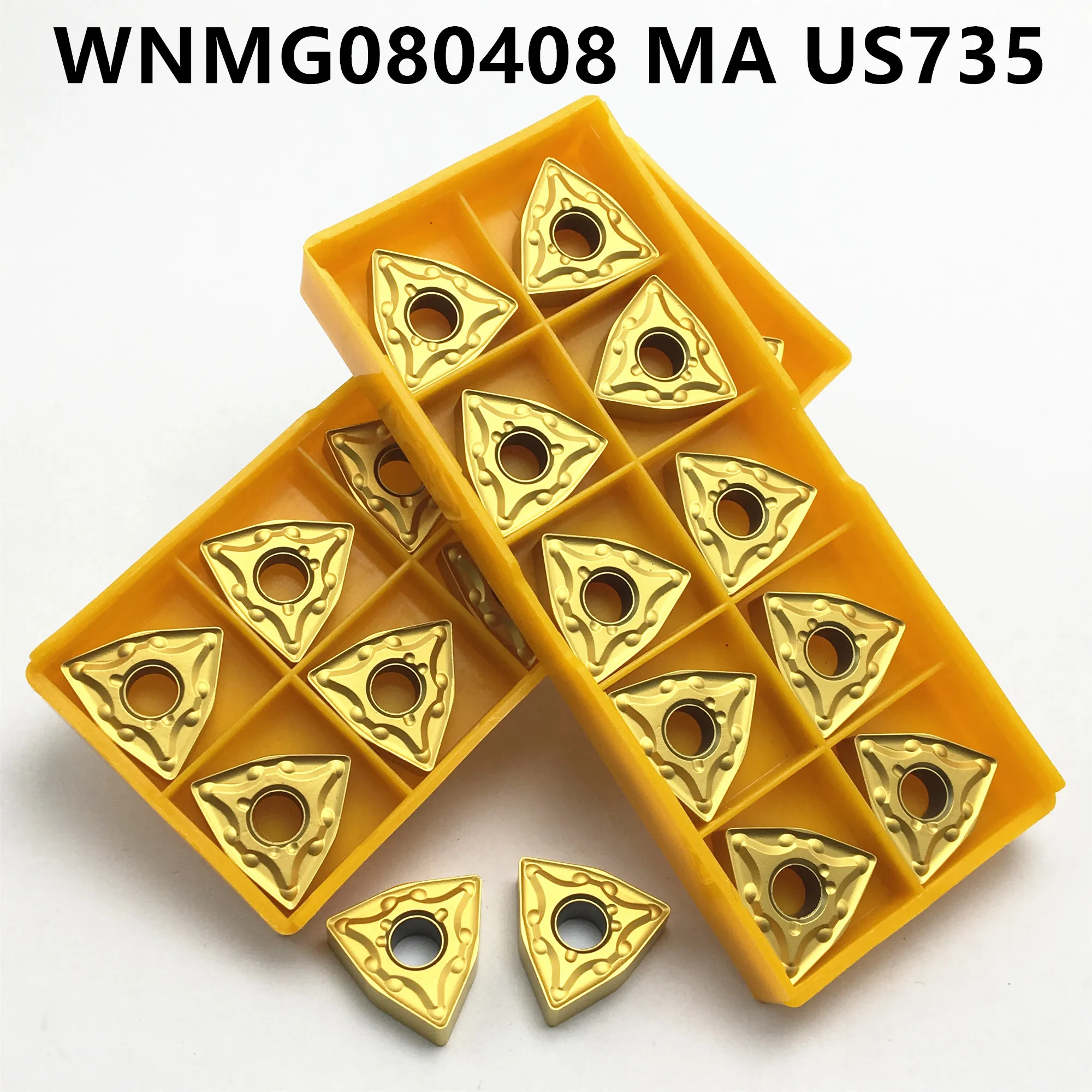 WNMG080408 MA US735 10 шт. карбидные вставки резец для наружной обточки WNMG 080408 токарный станок инструмент фреза инструмент с ЧПУ