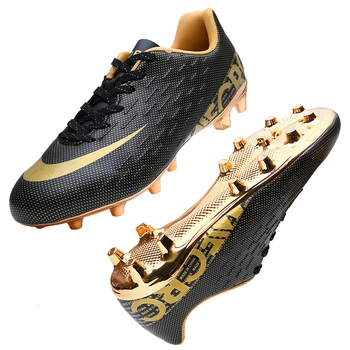 

New Men Football Shoes Black White Soccer Boots Size 34-44 Teenager Botas De Futbol Long Spikes Football Sneakers Man Cleats Otr