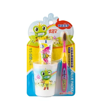 

toothpaste with toothbrush cup set 3pcs toothpaste set for 3-12 years old