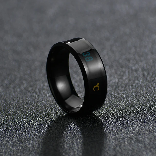 Smart Temperature Ring Titanium Steel Mood Emotion Feeling Intelligent Sensitive Rings for Women Men Waterproof Jewelry 3